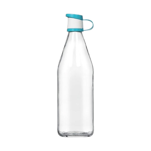 Drinkfles - Licht Blauw - 1 Liter - Glas - Drinkbeker - Karaf