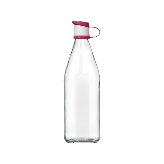 Drinkfles - Roze - 1 Liter - Glas - Drinkbeker - Karaf