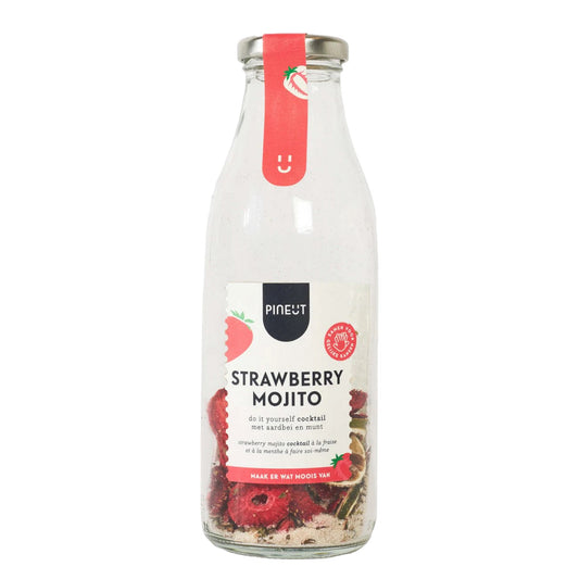 Mix voor Strawberry Mojito – Aardbei – Mojito Cocktail Set - Origineel Cadeau - Gezellig Genieten