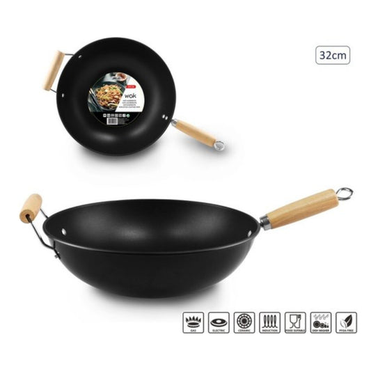 Wokpan - 32 cm Diameter - Anti-aanbak laag- Geschikt voor Alle Kookplaten, inclusief Inductie - Ideaal voor Dagelijkse Maaltijden & Culinaire Creaties  (PFAS VRIJ)