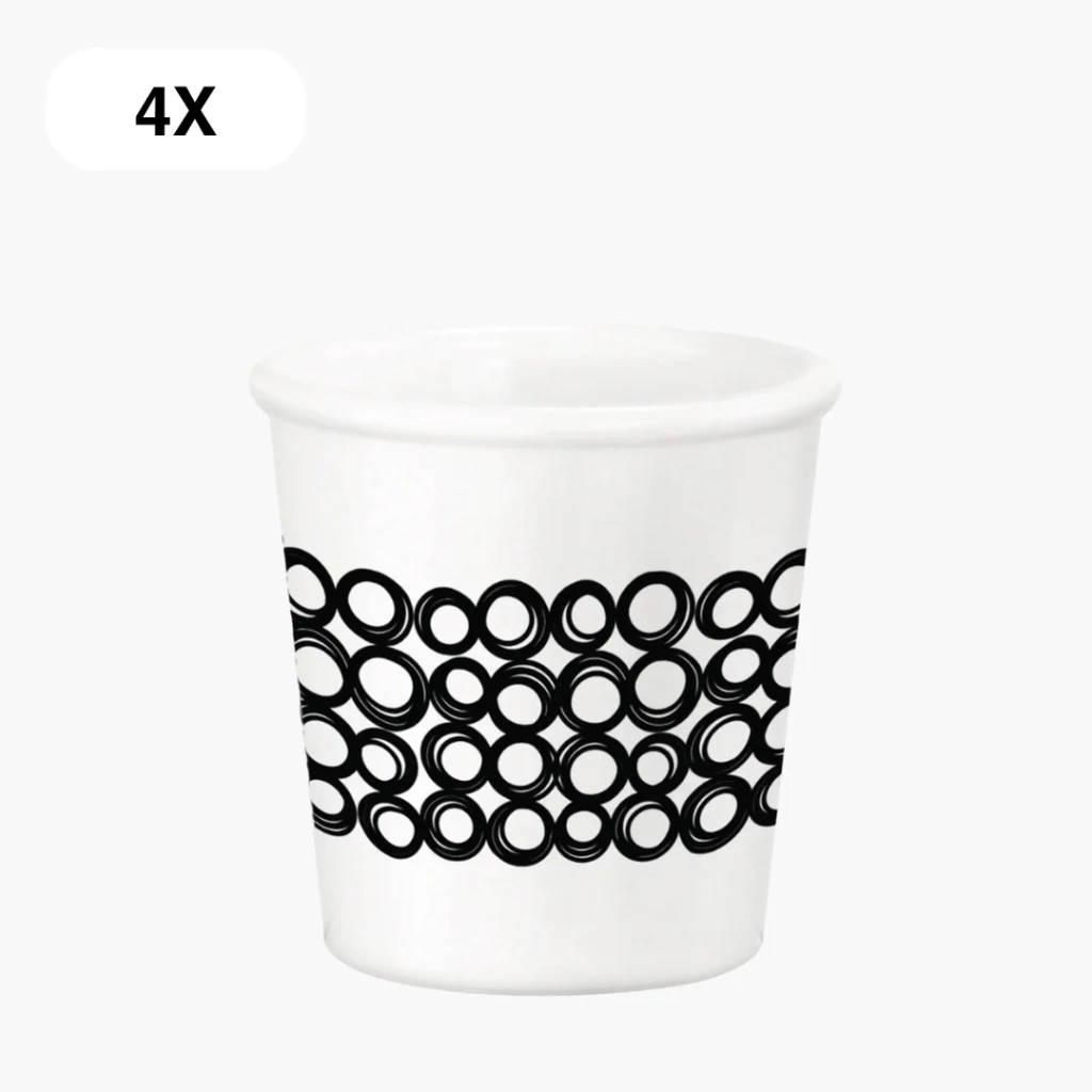 4 espressokopjes met ringmotief