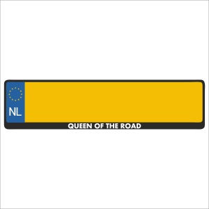 Kentekenplaathouder - Auto - Met Tekst - QUEEN OF THE ROAD - Voor Kentekenplaat 520x110mm