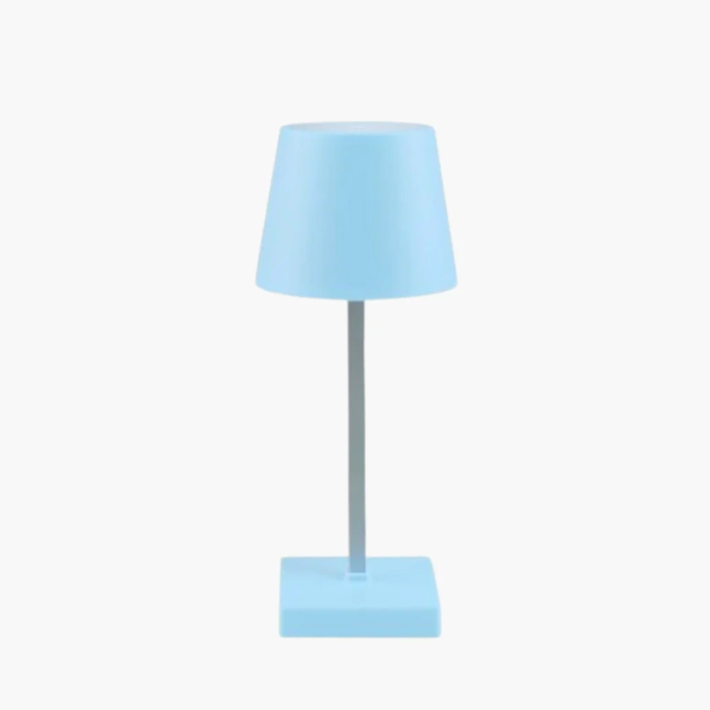 Lichtblauwe draadloze LED tafellamp