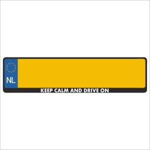 Kentekenplaathouder - Auto - Met Tekst - KEEP CALM AND DRIVE ON - Voor Kentekenplaat 520x110mm