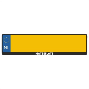 Kentekenplaathouder - Auto - Met Tekst - HATSEFLATS - Voor Kentekenplaat 520x110mm