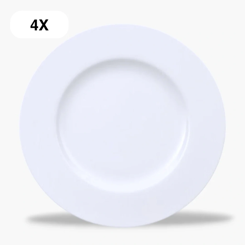 Set van 4 witte borden van 32 cm