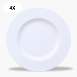 Set van 4 witte borden van 32 cm