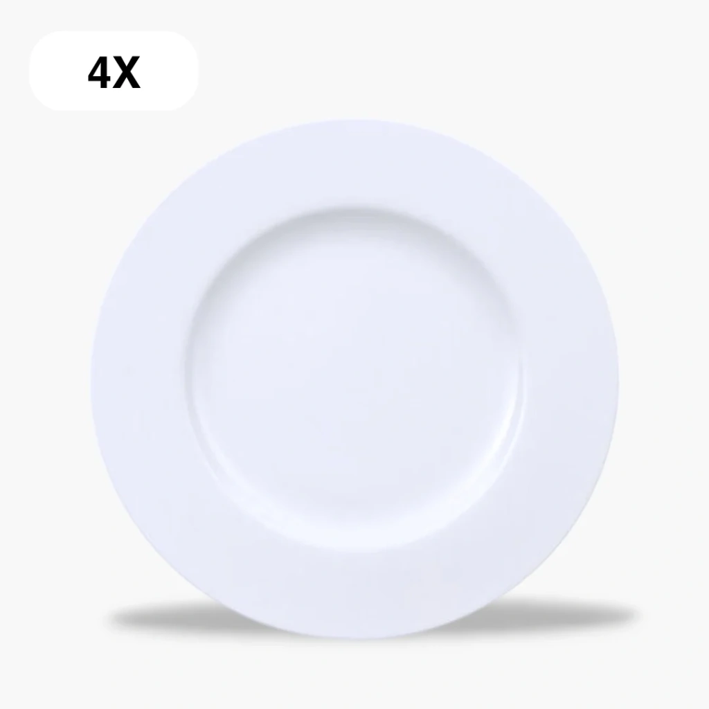 Set van 4 witte borden 27 cm
