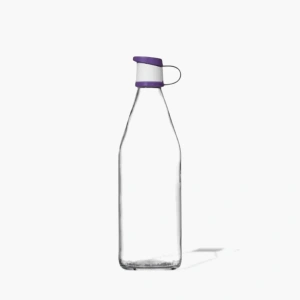 Drinkfles met paarse beugeldop
