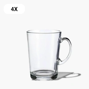 4 theeglazen van 250 ml