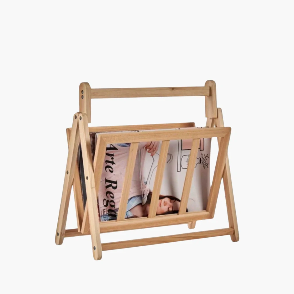 Houten tijdschrifthouder