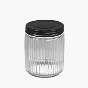 voorraadpot met zwarte deksel van 500 ml