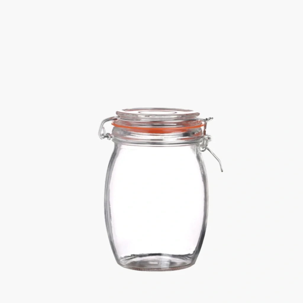 glazen voorraadpot van 1 liter met beugelsluiting