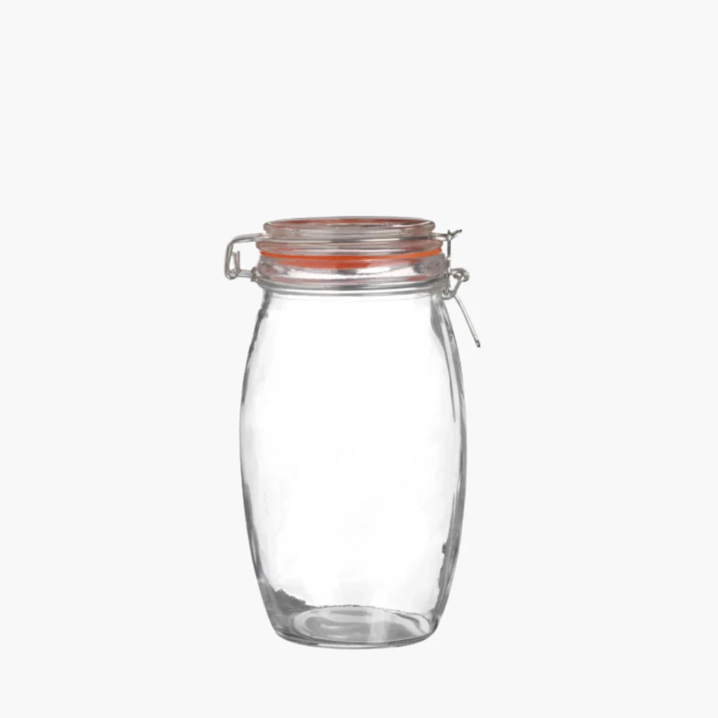 glazen voorraadpot van 1.3 liter met beugelsluiting