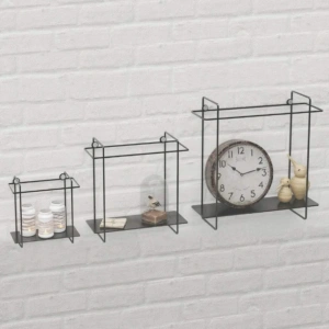 Set van 3 zwarte wandschappen