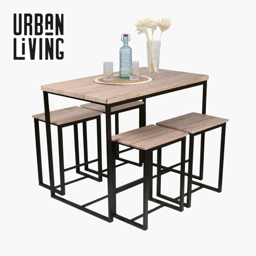 Hoge tafel met 4 stoelen