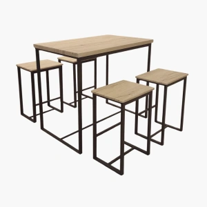Hoge tafel met 4 stoelen
