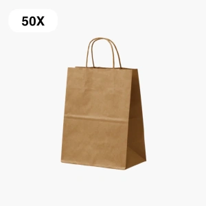 Set van 50 bruine papieren tasjes