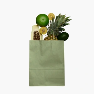 Set van 50 olijfgroene papieren tasjes