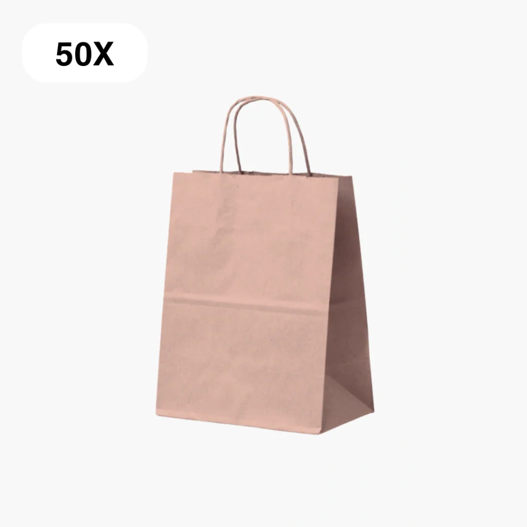 50 roze papieren tasjes