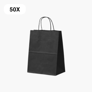 Set van 50 zwarte papieren tasjes