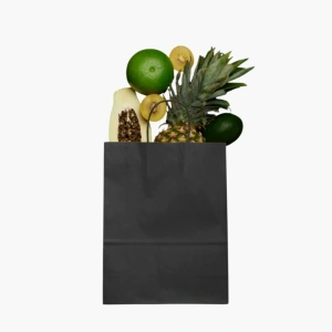 Set van 50 zwarte papieren tasjes