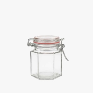 glazen voorraadpot van 100 ml met beugelsluiting