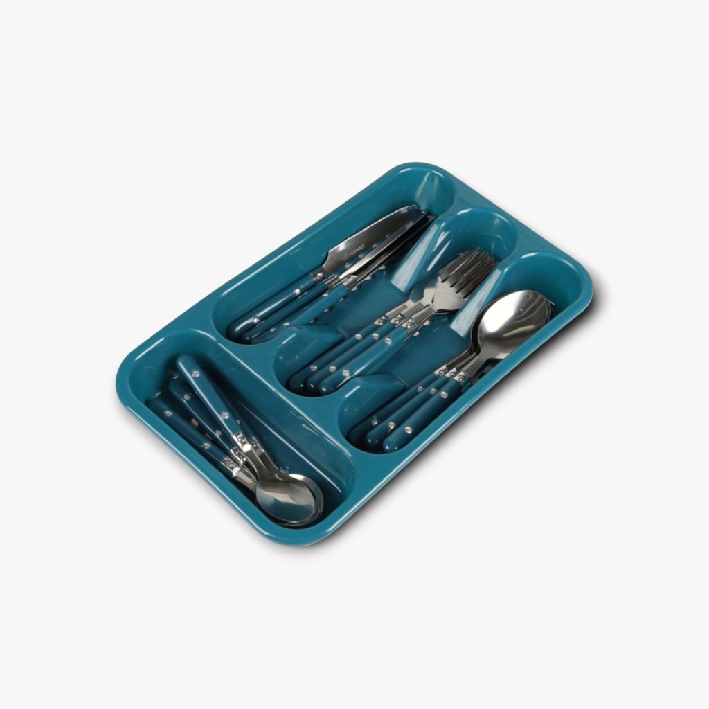 Turquoise bestekset voor 6 personen