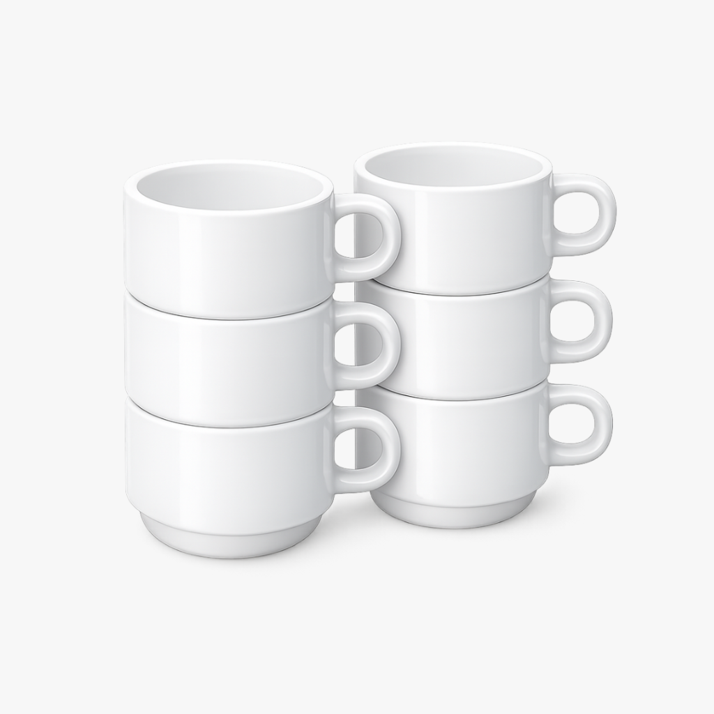 6 stapelbare koffiekoppen